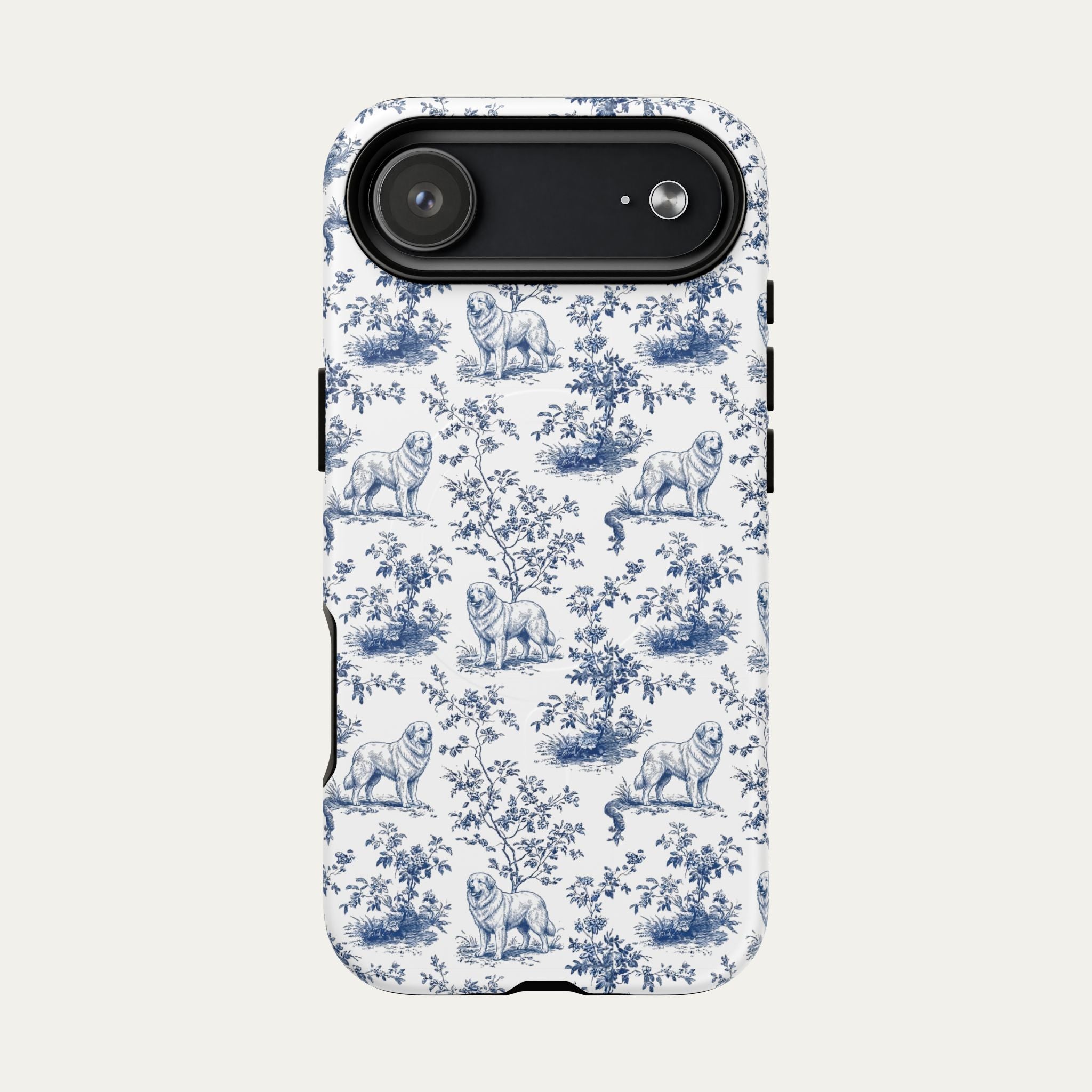 Great Pyrenees Blue Toile Phone case