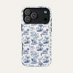 French bulldog Blue Toile Phone case