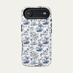 Toy Fox Terrier Blue Toile Phone case