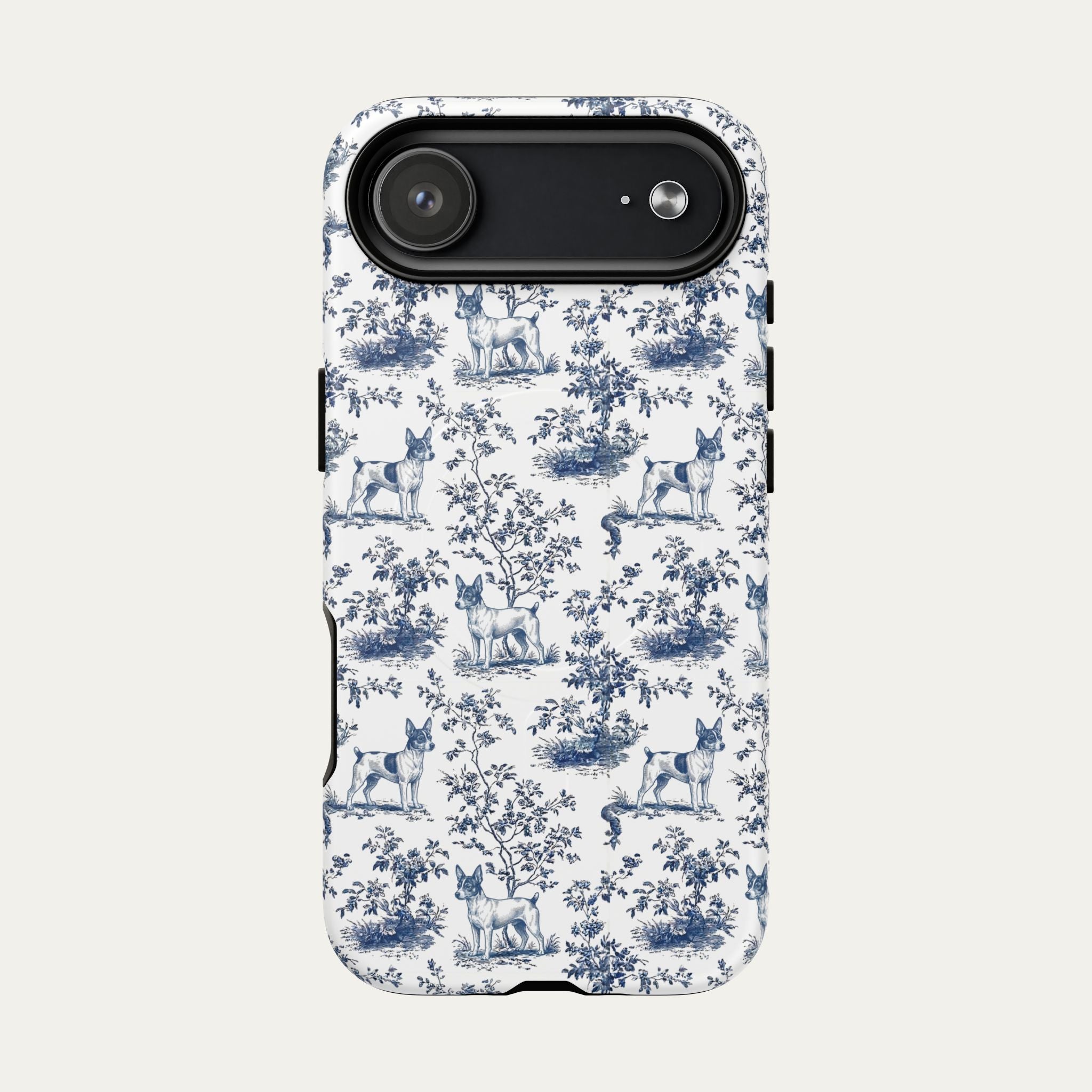 Toy Fox Terrier Blue Toile Phone case