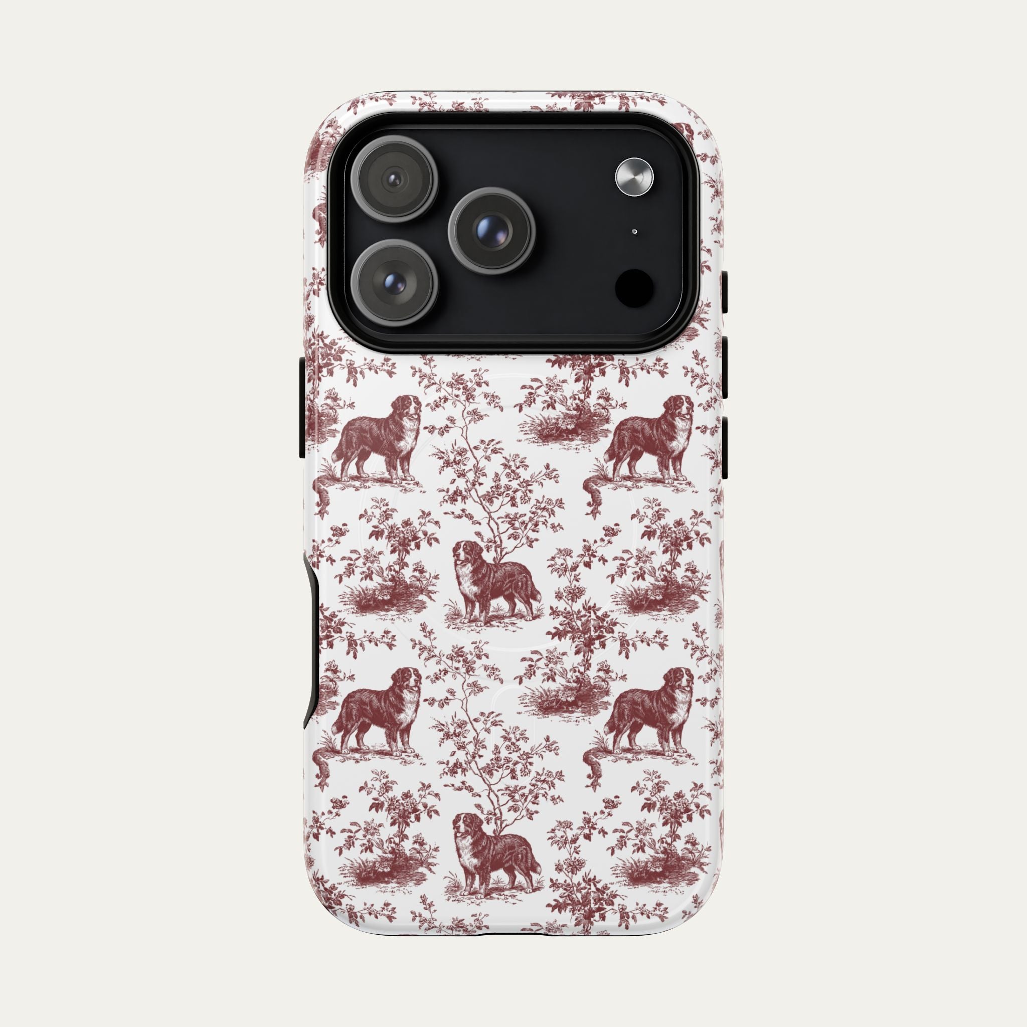 Dog Burgundy Toile phone Case