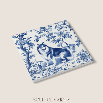 Alaskan Malamute Ceramic Coaster French Toile