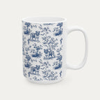 English Bulldog Blue Toile Mug