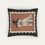 Poodle Cream Halloween Woven Pillow
