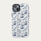 Toy Fox Terrier Blue Toile Phone case
