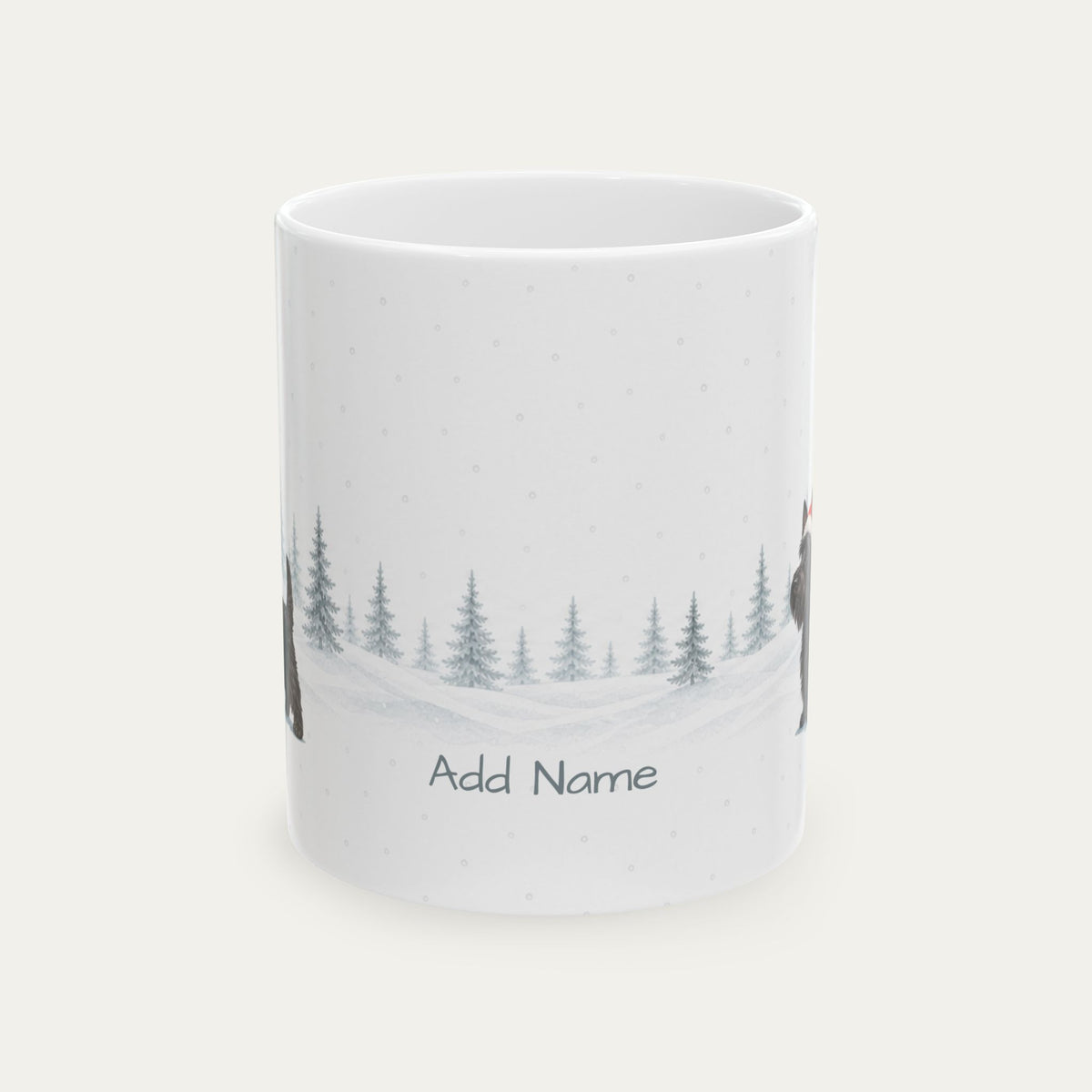 Custom Scottish Terrier Black Christmas Santa Hat Mug