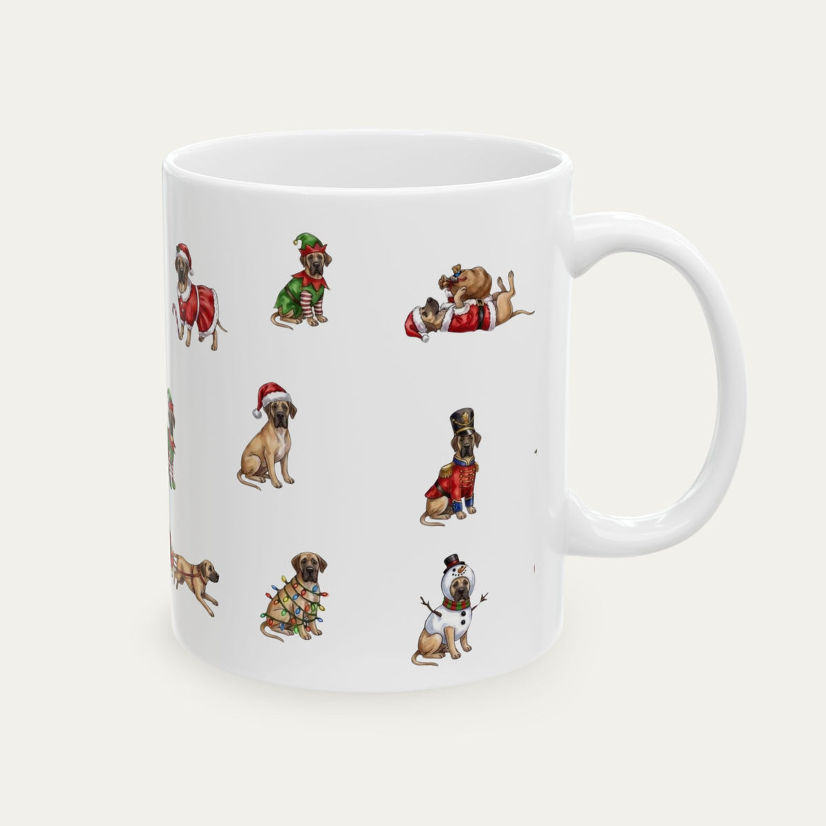 Great Dane Fawn Christmas Mug