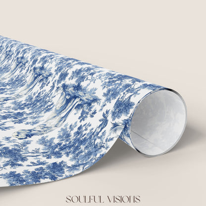 Golden Retriever French Toile De Jouy Wrapping Paper