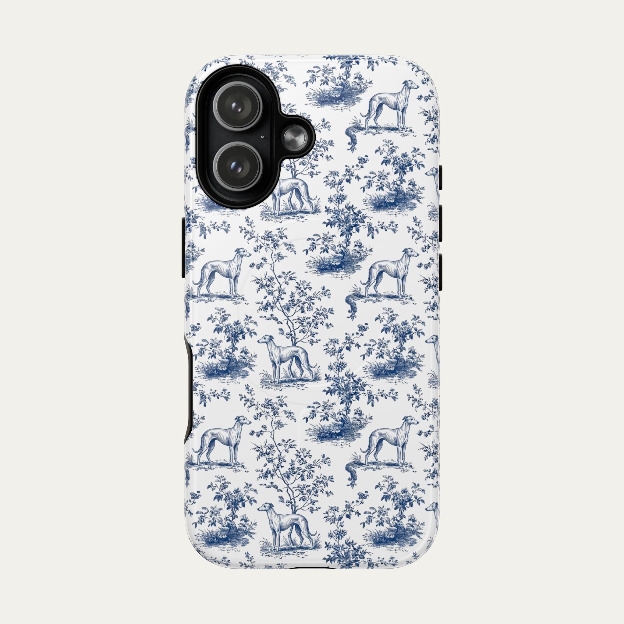 Greyhound Blue Toile Phone case