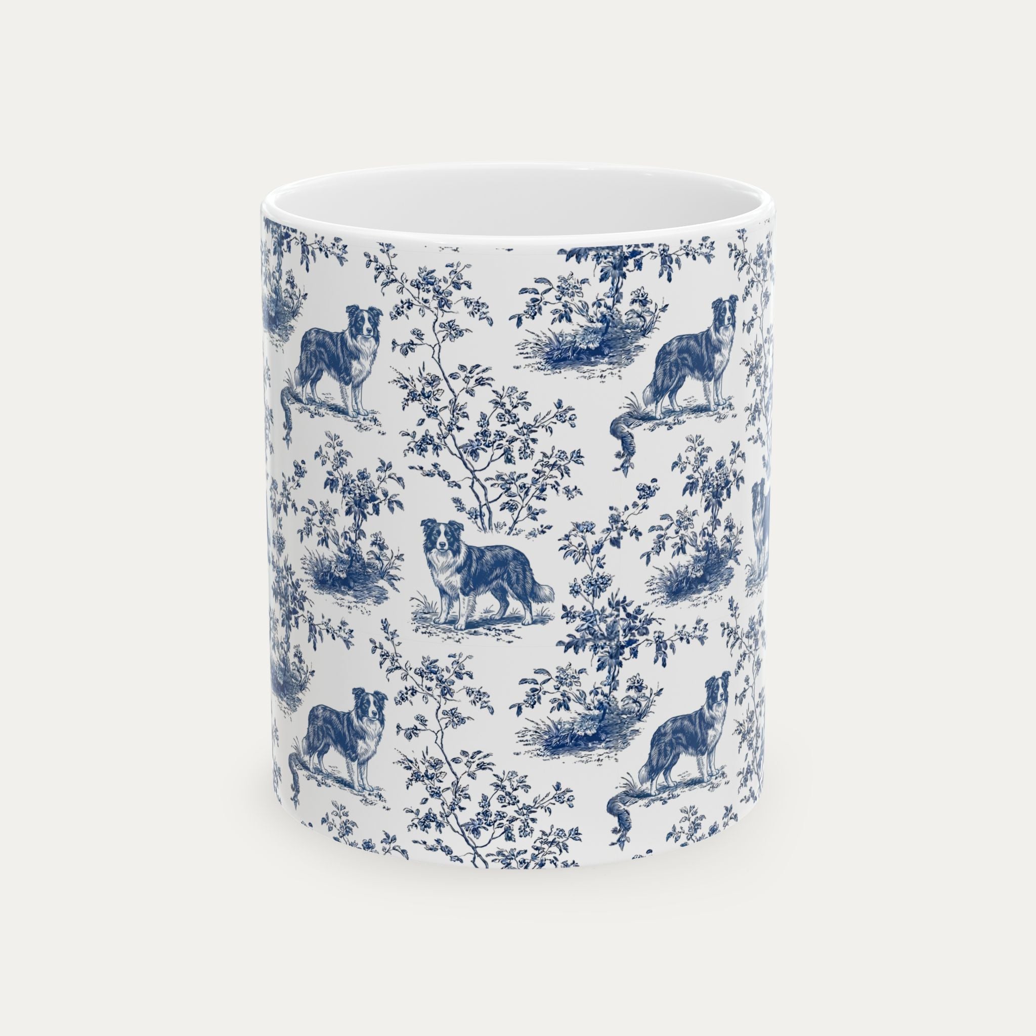 Border Collie Blue Toile Mug