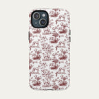 Whippet Burgundy Toile phone Case