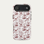 Basenji Burgundy Toile phone Case