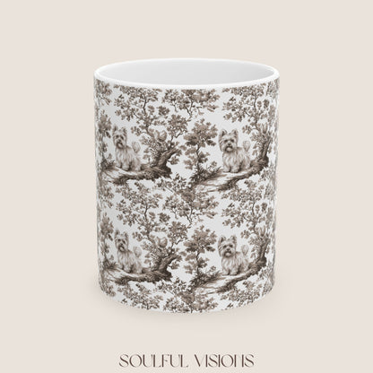 Yorkshiere Terrier Toile De Jouy Mug