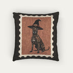 Greyhound Brindle  Halloween Woven Pillow