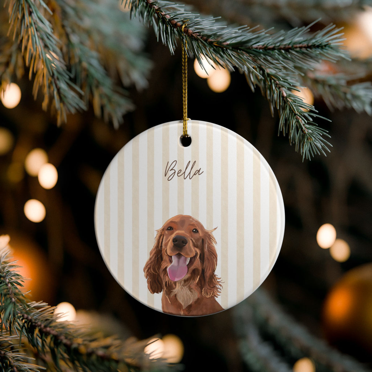 Custom Watercolor Dog Ornament