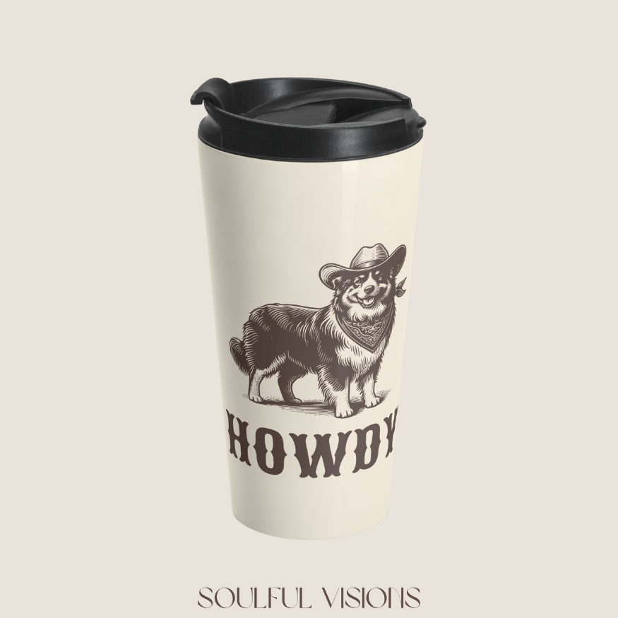Howdy Australian Shepherd Stainless Steel Travel Mug
