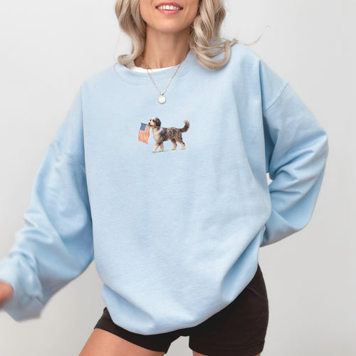 Aussiedoodle US Flag Sweatshirt