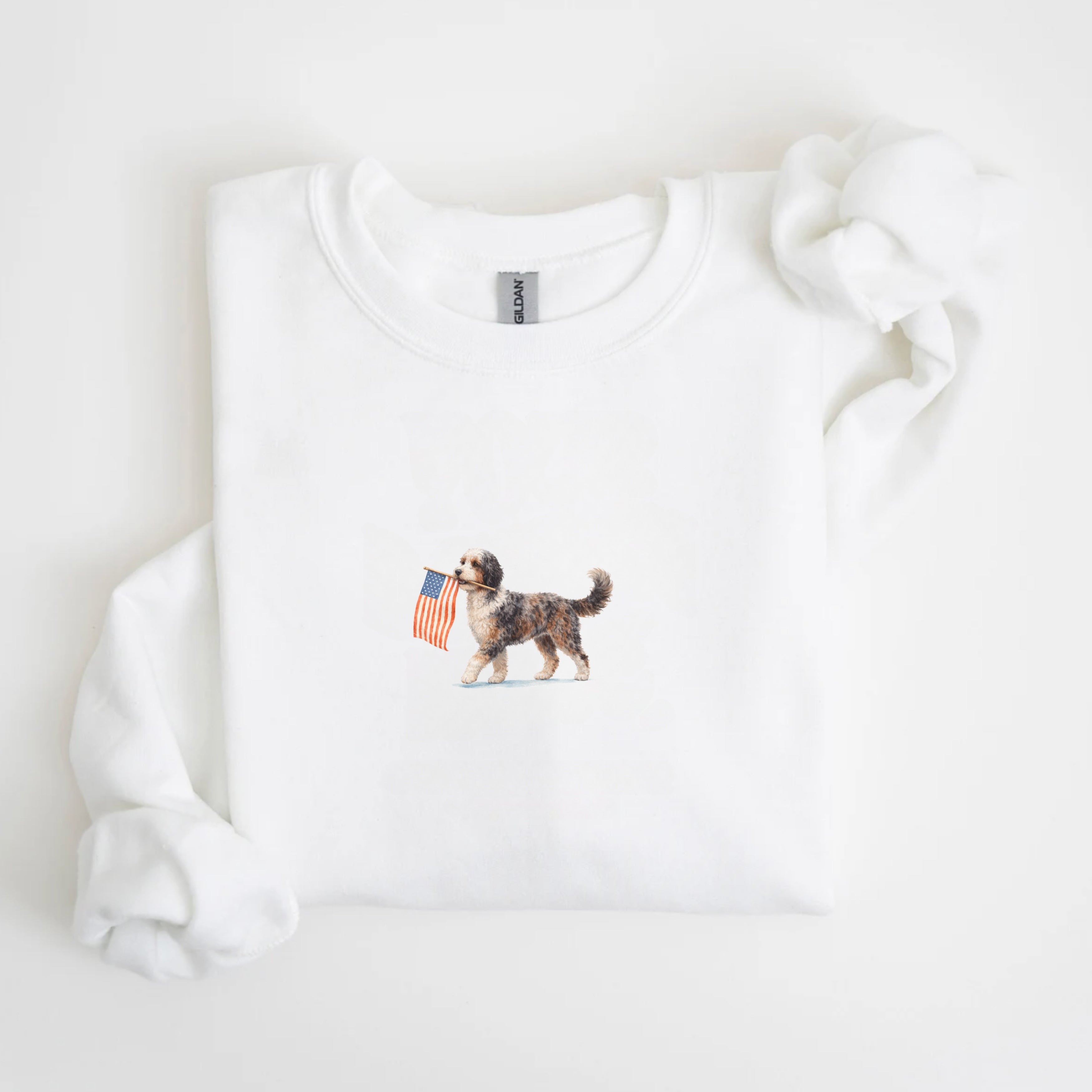 Aussiedoodle US Flag Sweatshirt