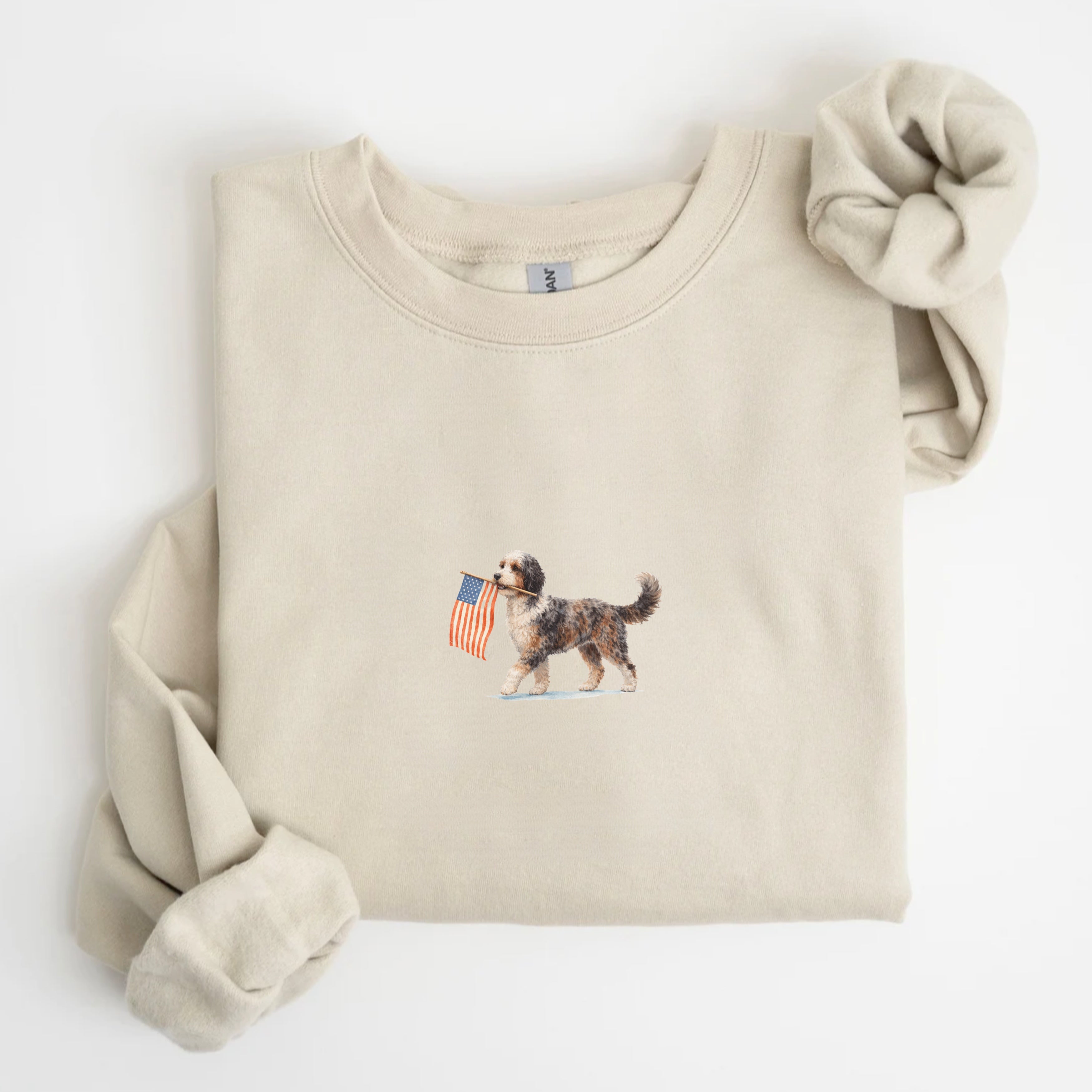 Aussiedoodle US Flag Sweatshirt