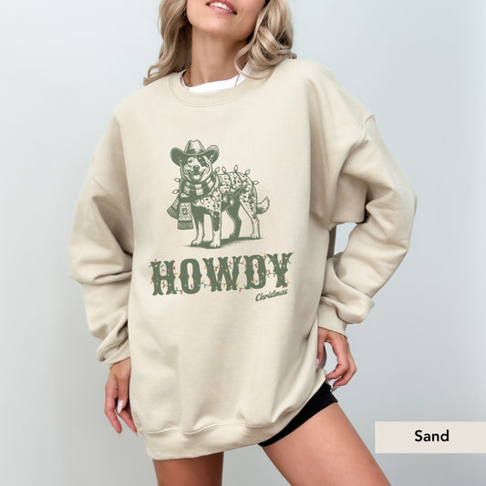 Australian Cattle Howdy Christmas Sweatshirt