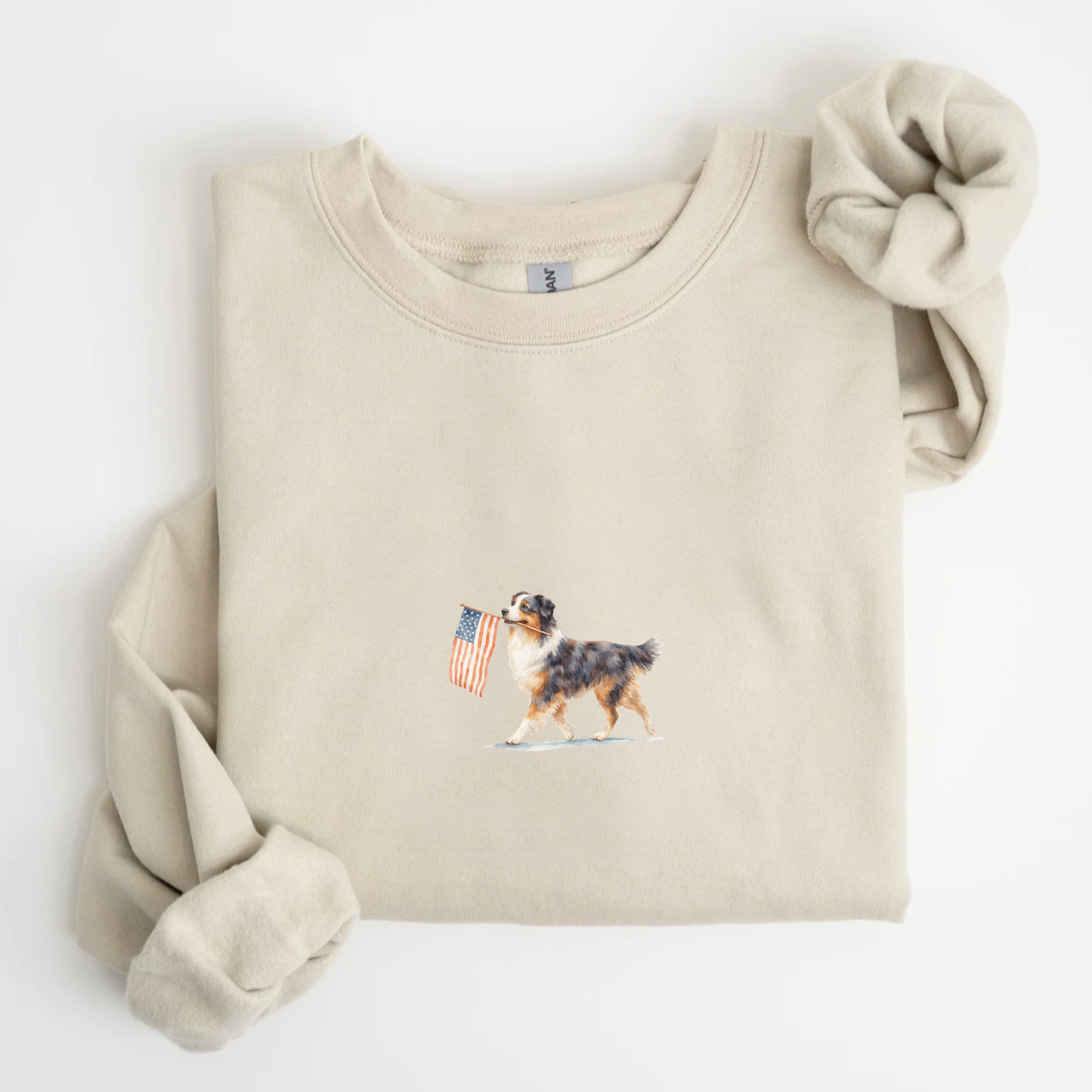 Australian Shepherd US Flag Sweatshirt