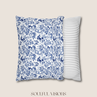 Corgi French Blue Toile De Jouy Pillow