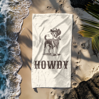 Howdy Basenji Beach Towel
