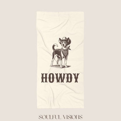 Howdy Basenji Beach Towel