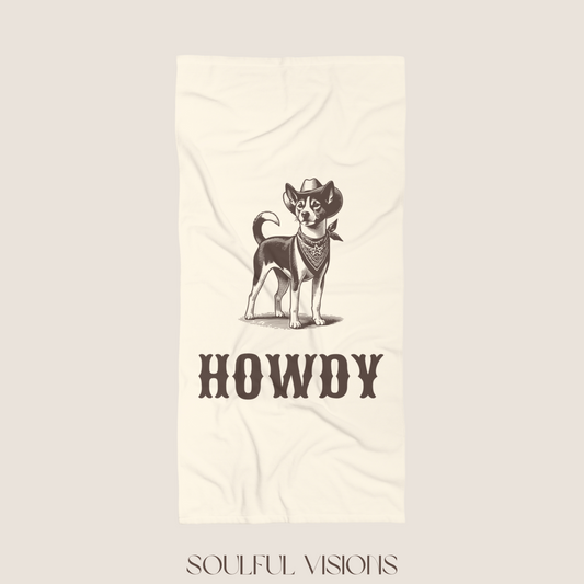 Howdy Basenji Beach Towel