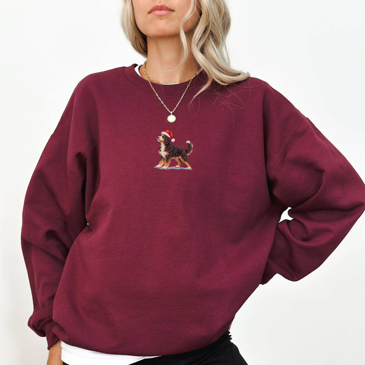 Bernedoodle Tricolor Christmas Sweatshirt