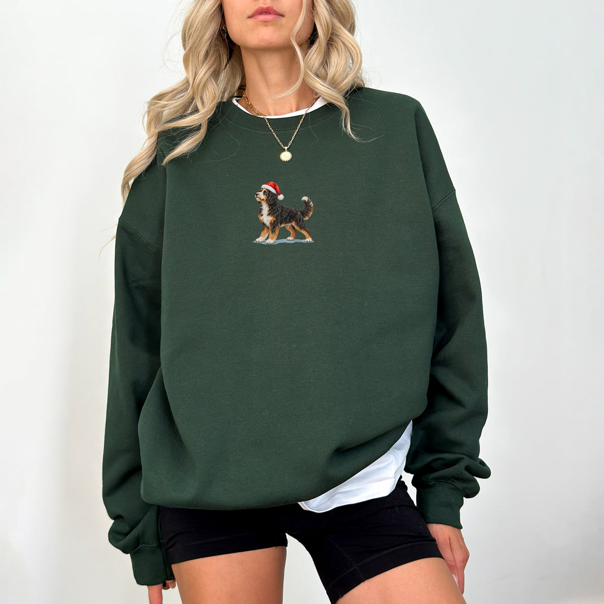 Bernedoodle Tricolor Christmas Sweatshirt
