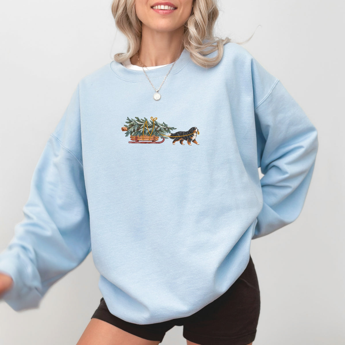 Bernese Mountain Dog Tricolor Vintage Christmas Tree Sweatshirt
