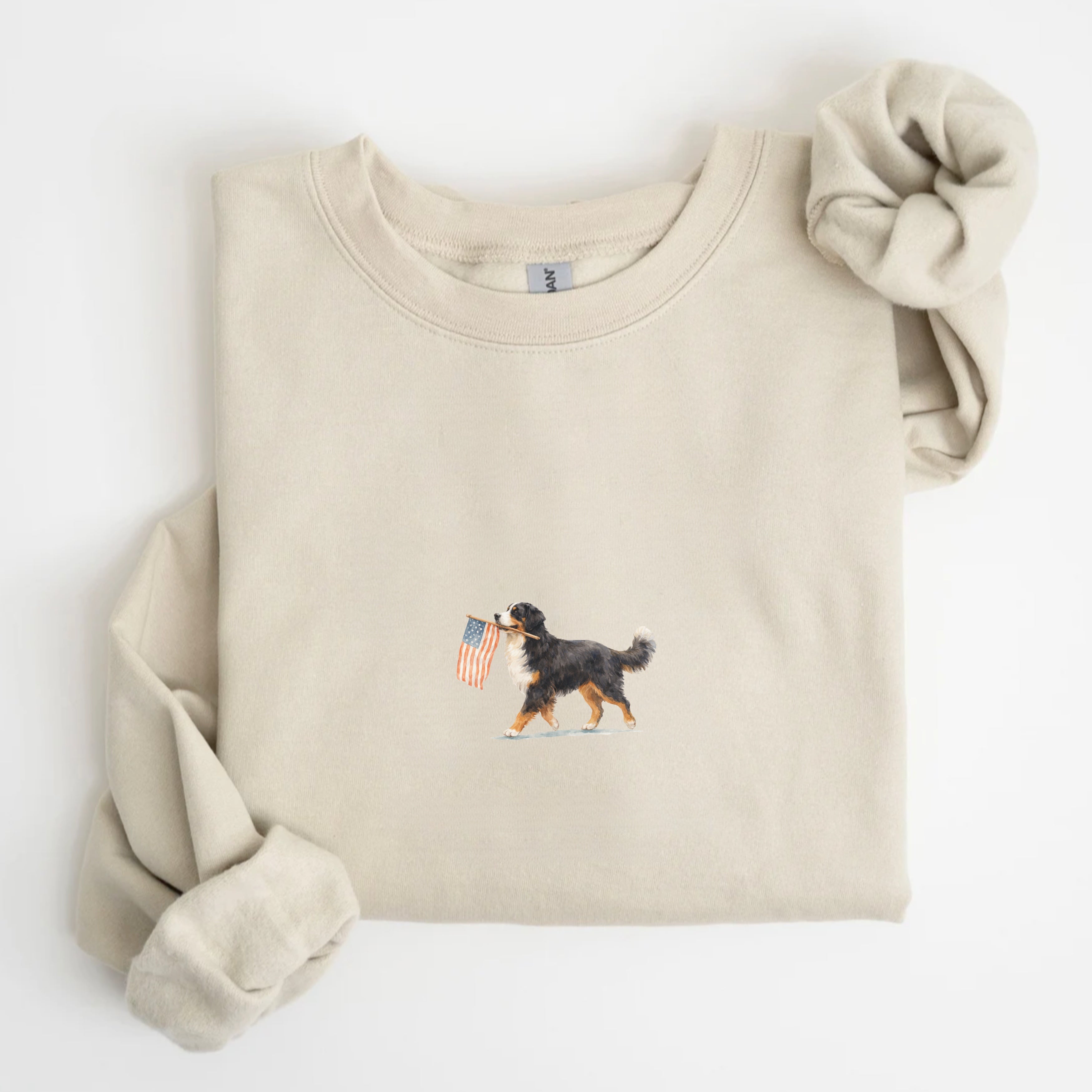 Bernese Mountain US Flag Sweatshirt