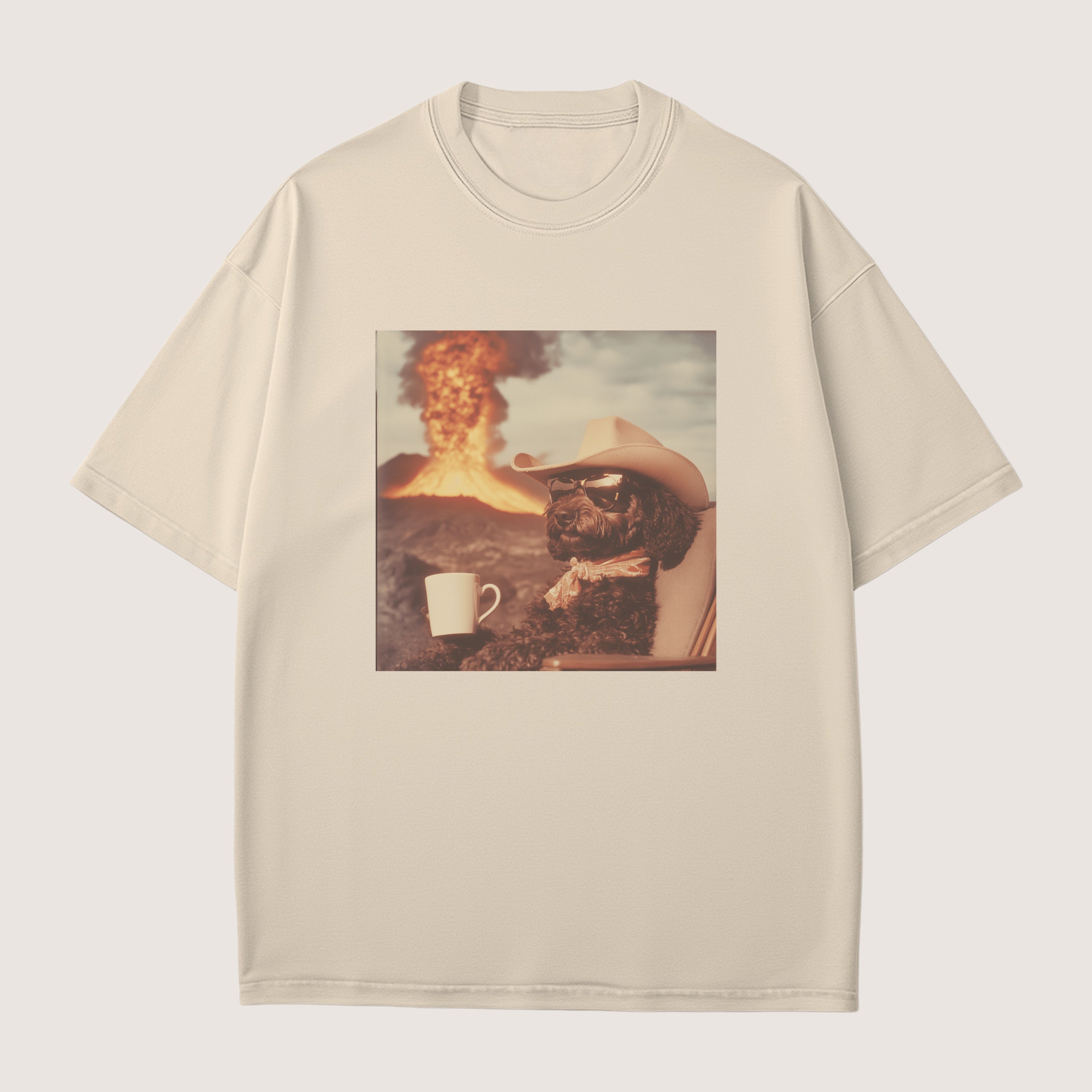 Black Goldendoodle Dog Volcano Shirt