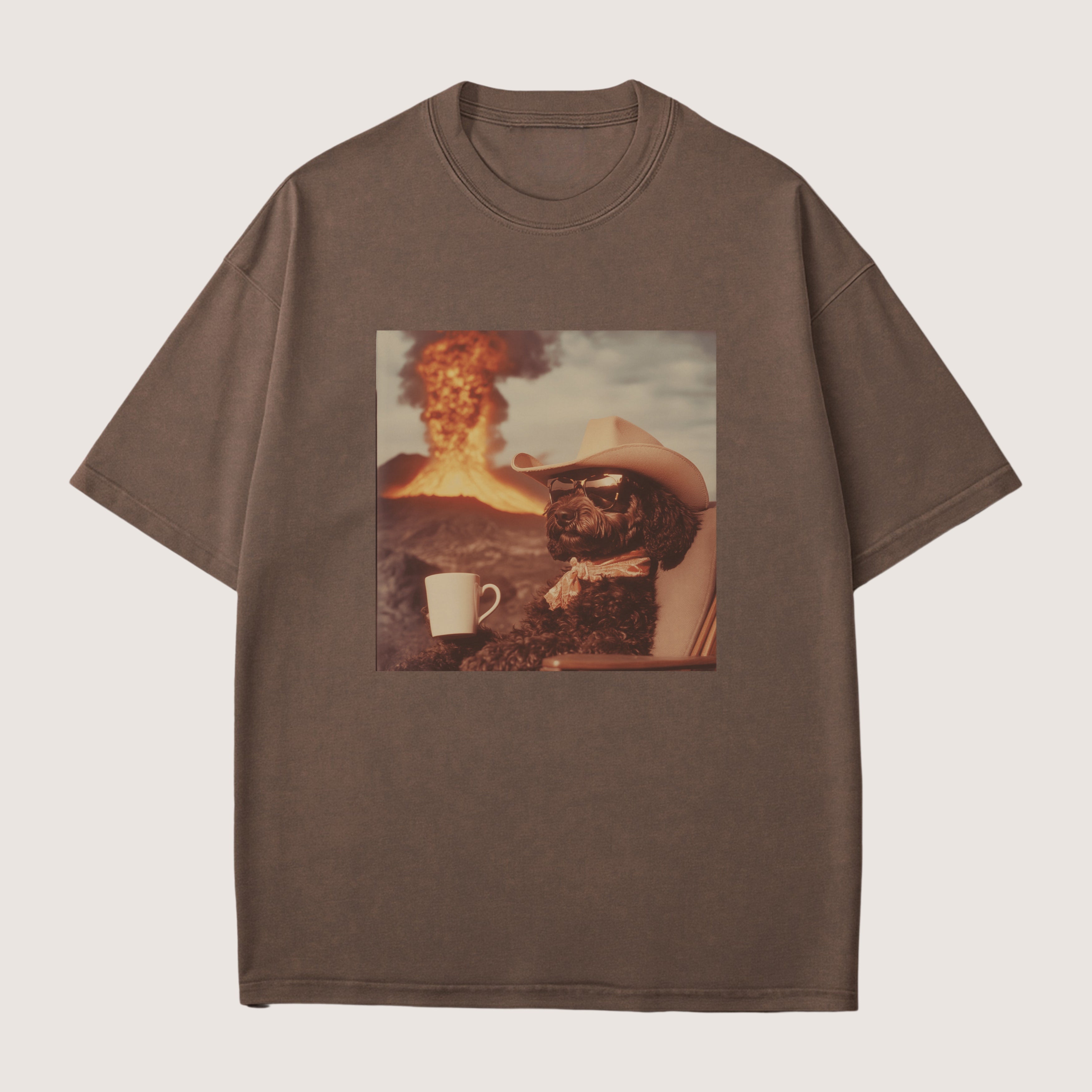 Black Goldendoodle Dog Volcano Shirt