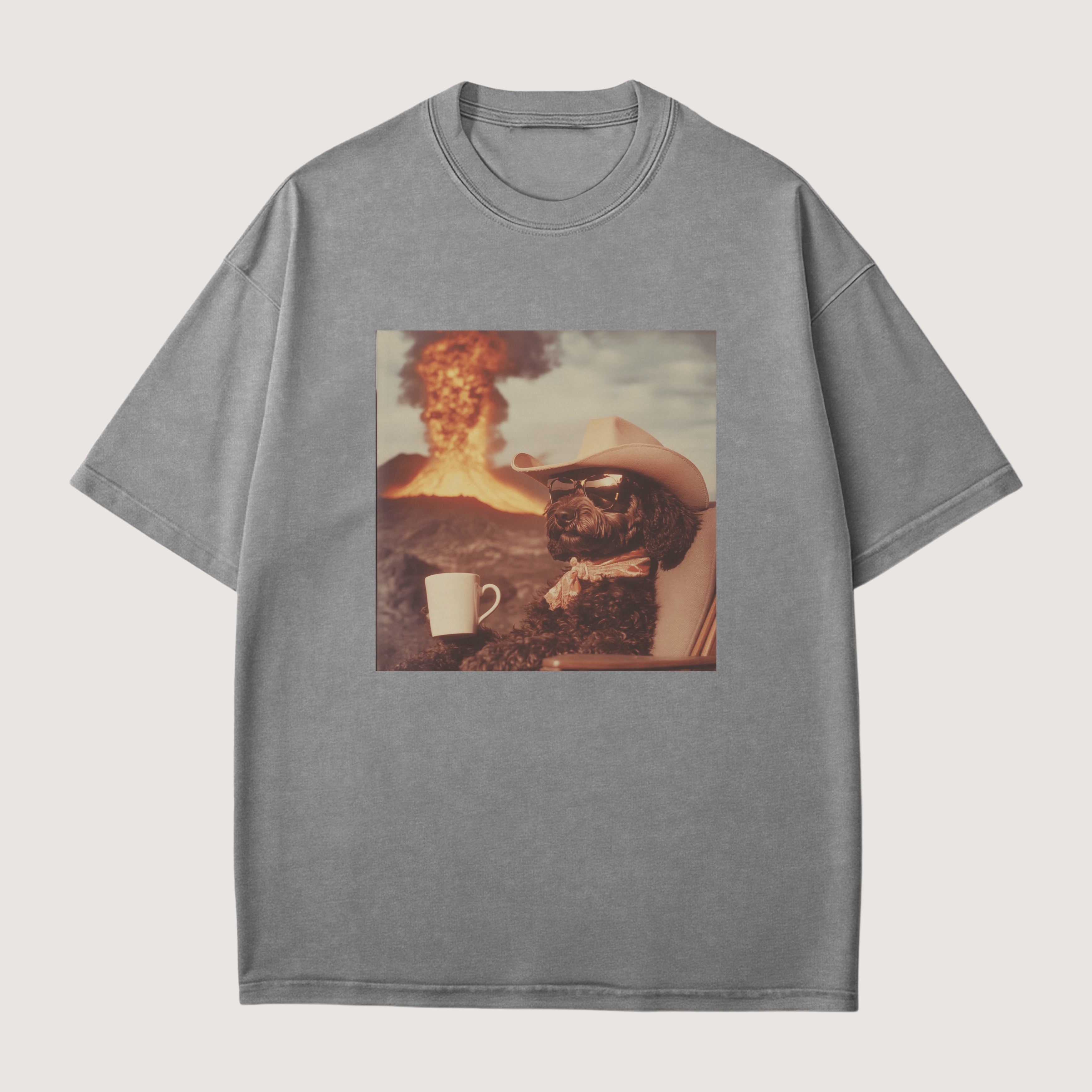 Black Goldendoodle Dog Volcano Shirt