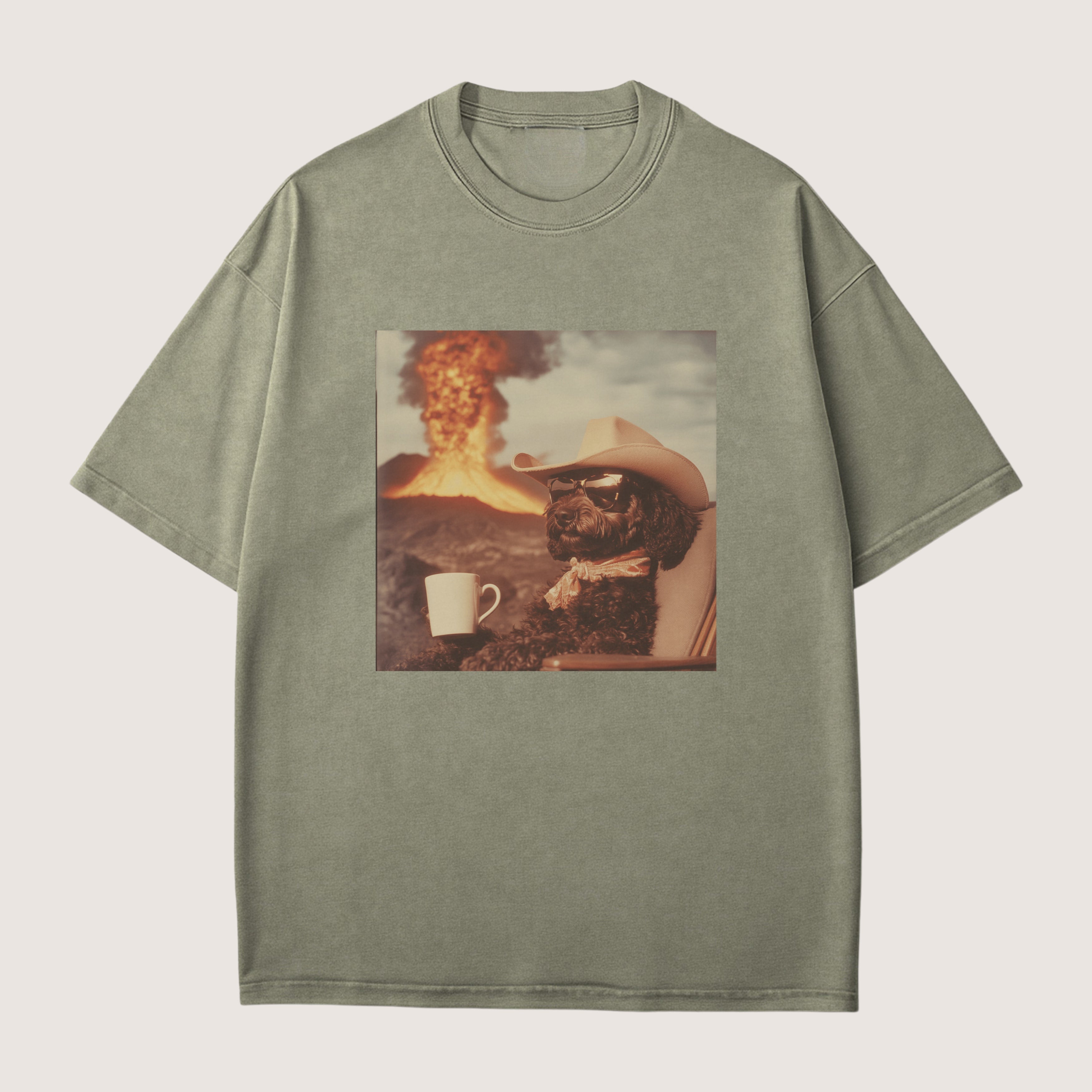 Black Goldendoodle Dog Volcano Shirt