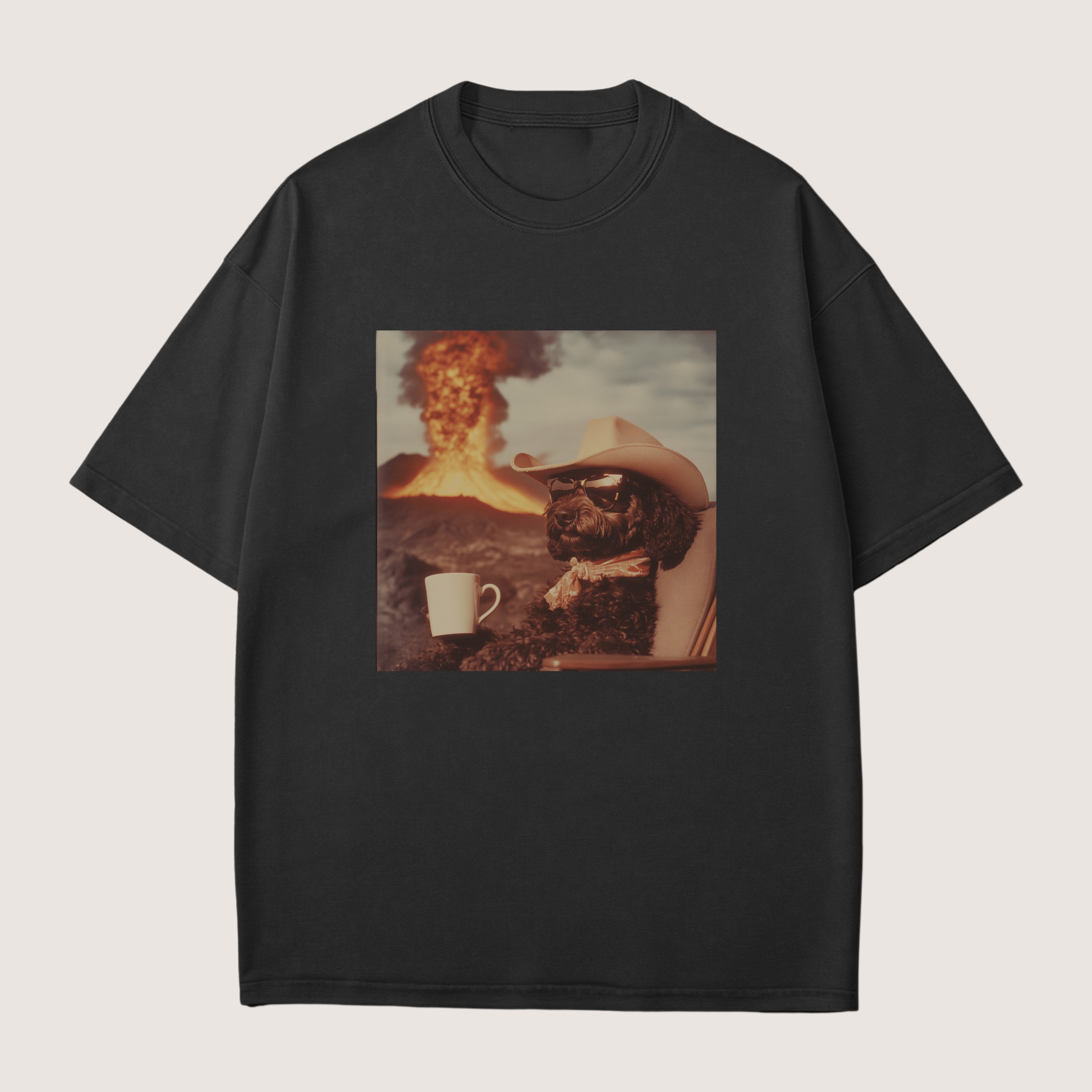 Black Goldendoodle Dog Volcano Shirt