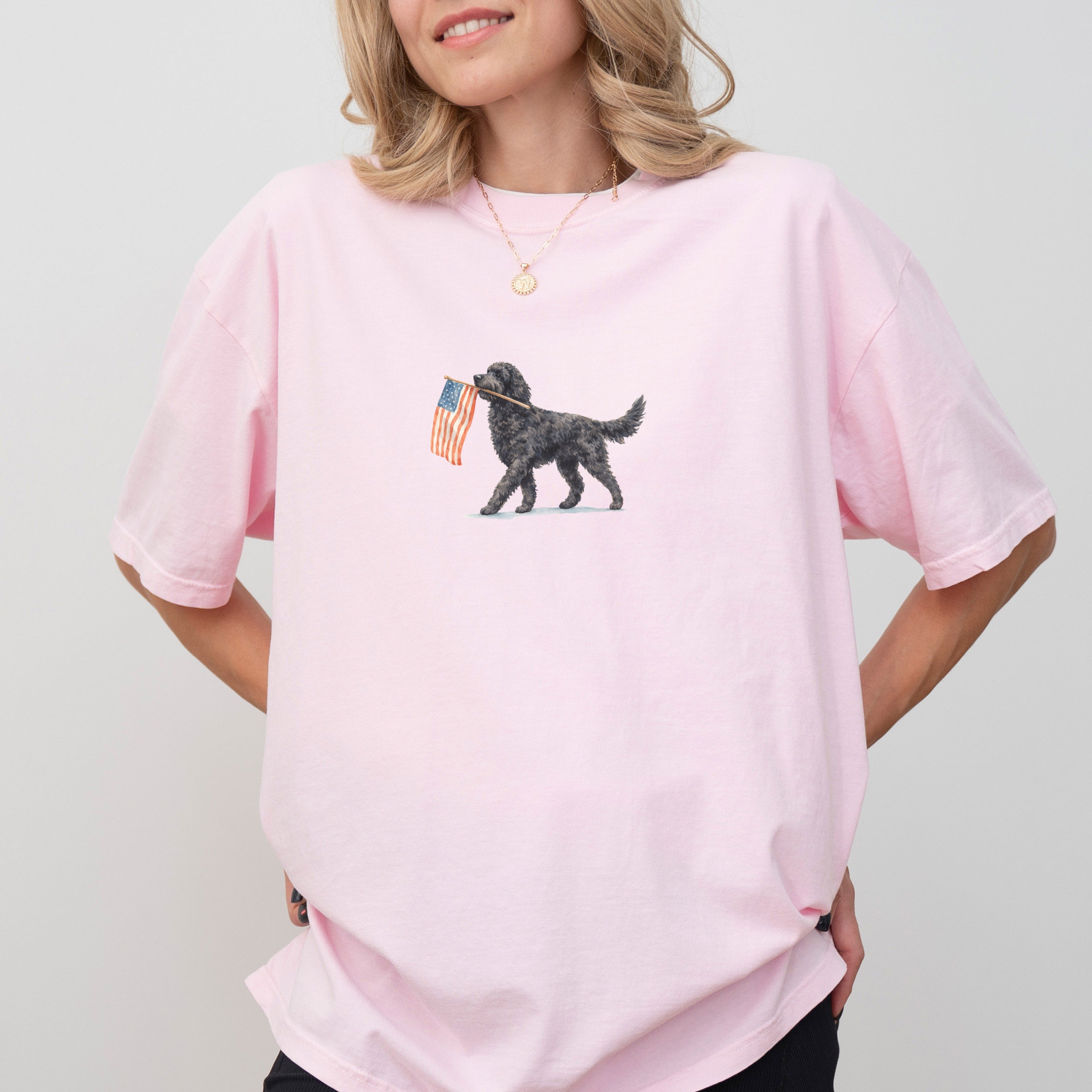 Black Goldendoodle USA T-shirt