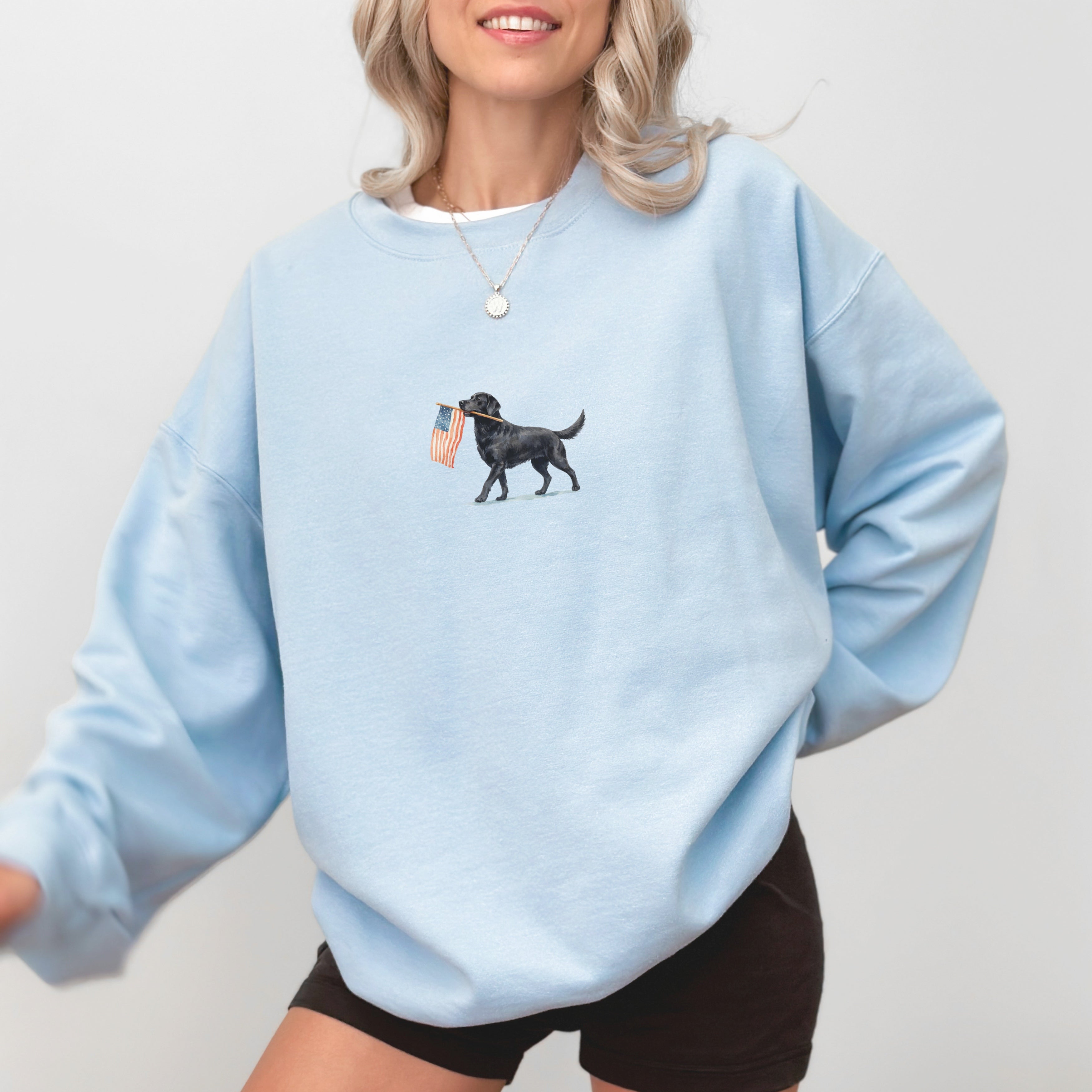 Black Labrador US Flag Sweatshirt