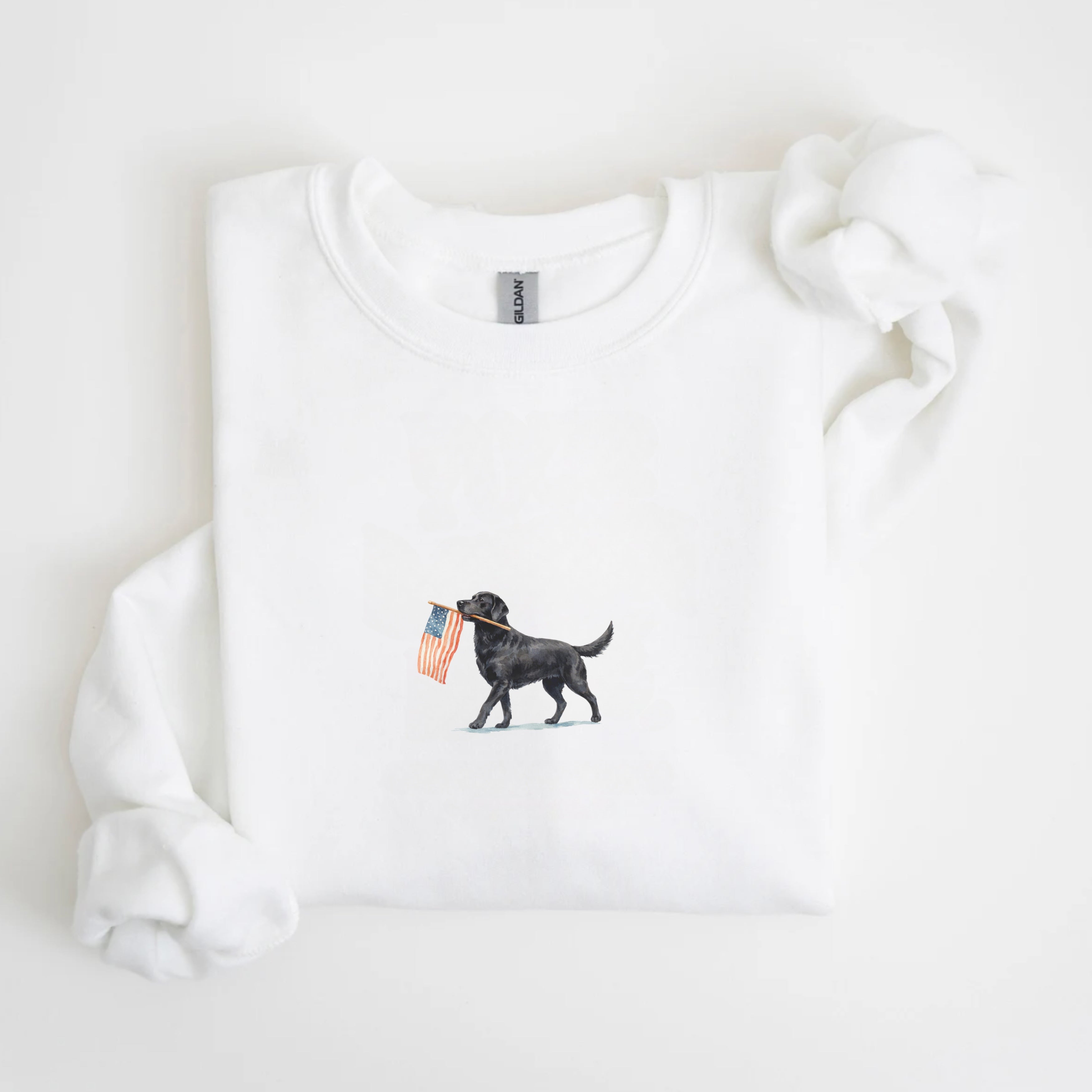Black Labrador US Flag Sweatshirt