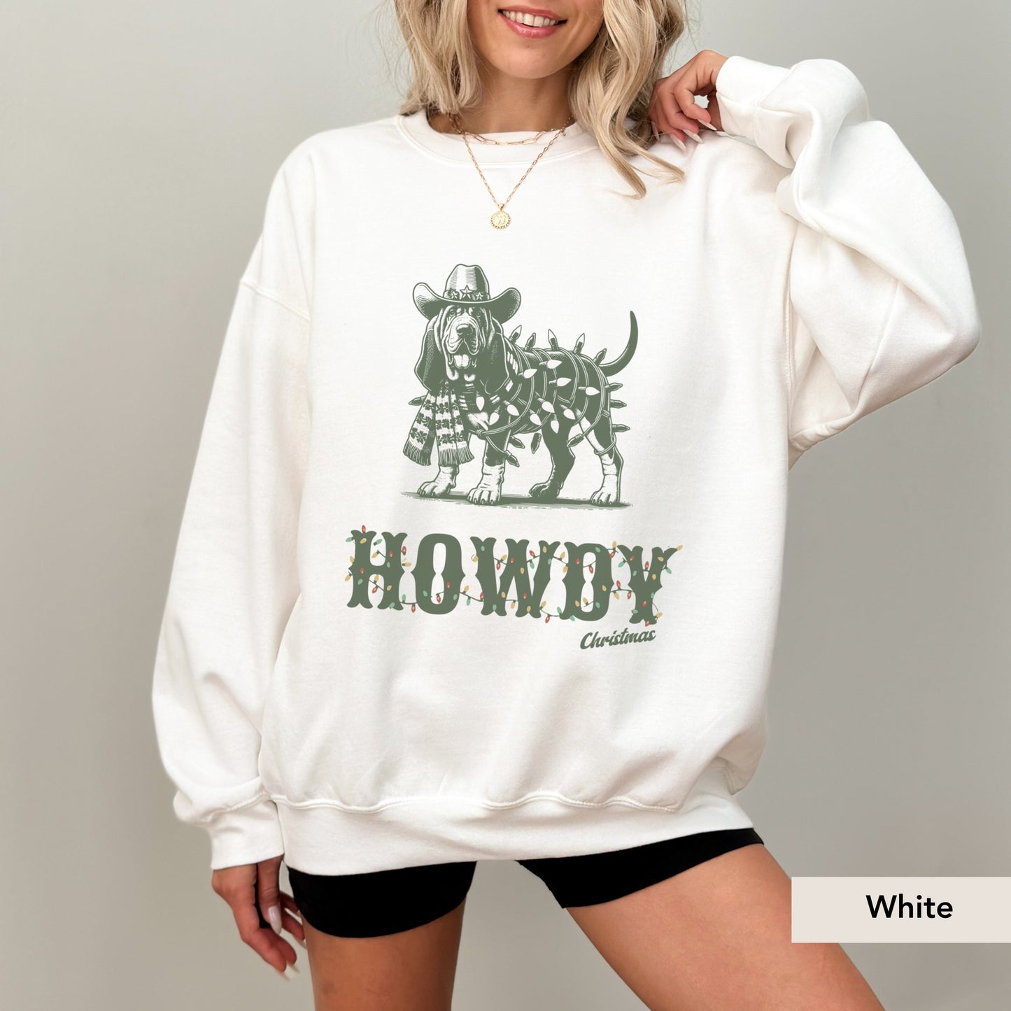 Bloodhound Howdy Christmas Sweatshirt