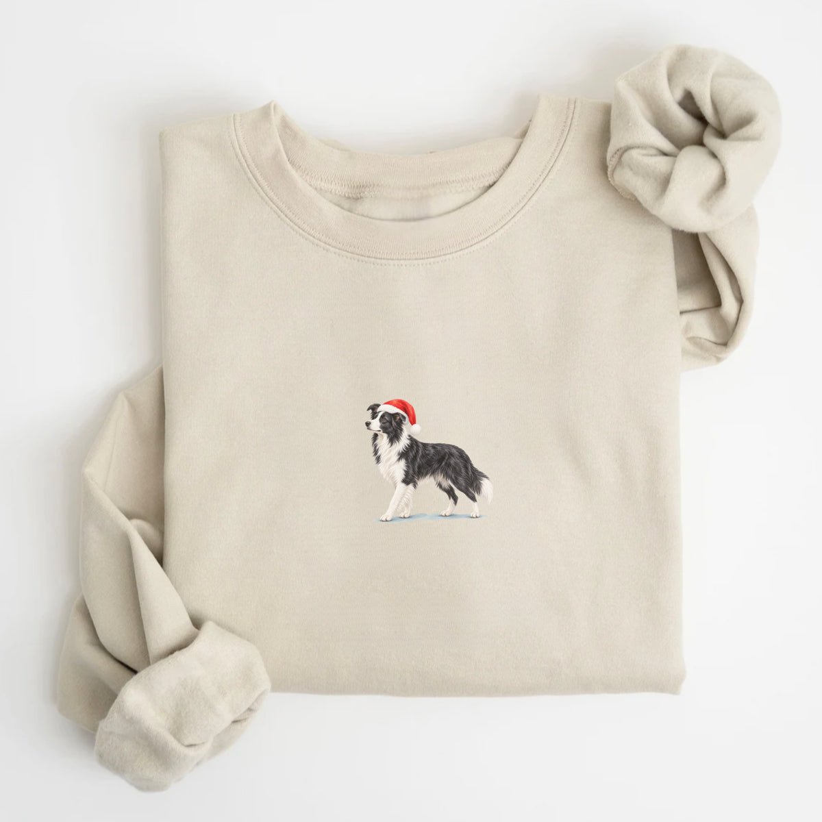 Border collie black and whte  Christmas Sweatshirt