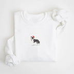 Border collie black and whte  Christmas Sweatshirt