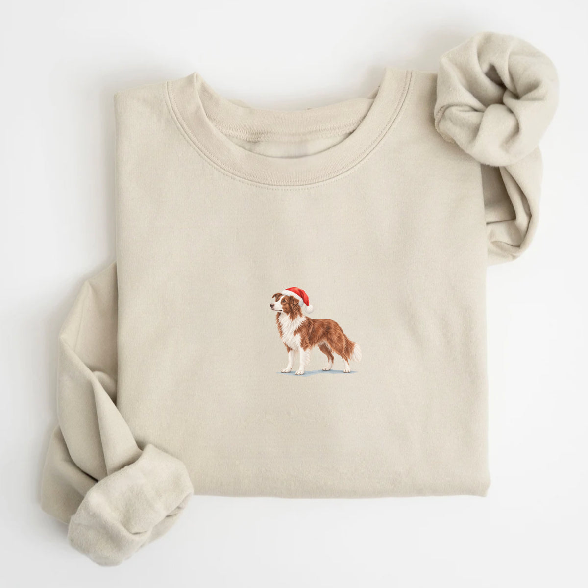 Border collie red and white  Christmas Sweatshirt