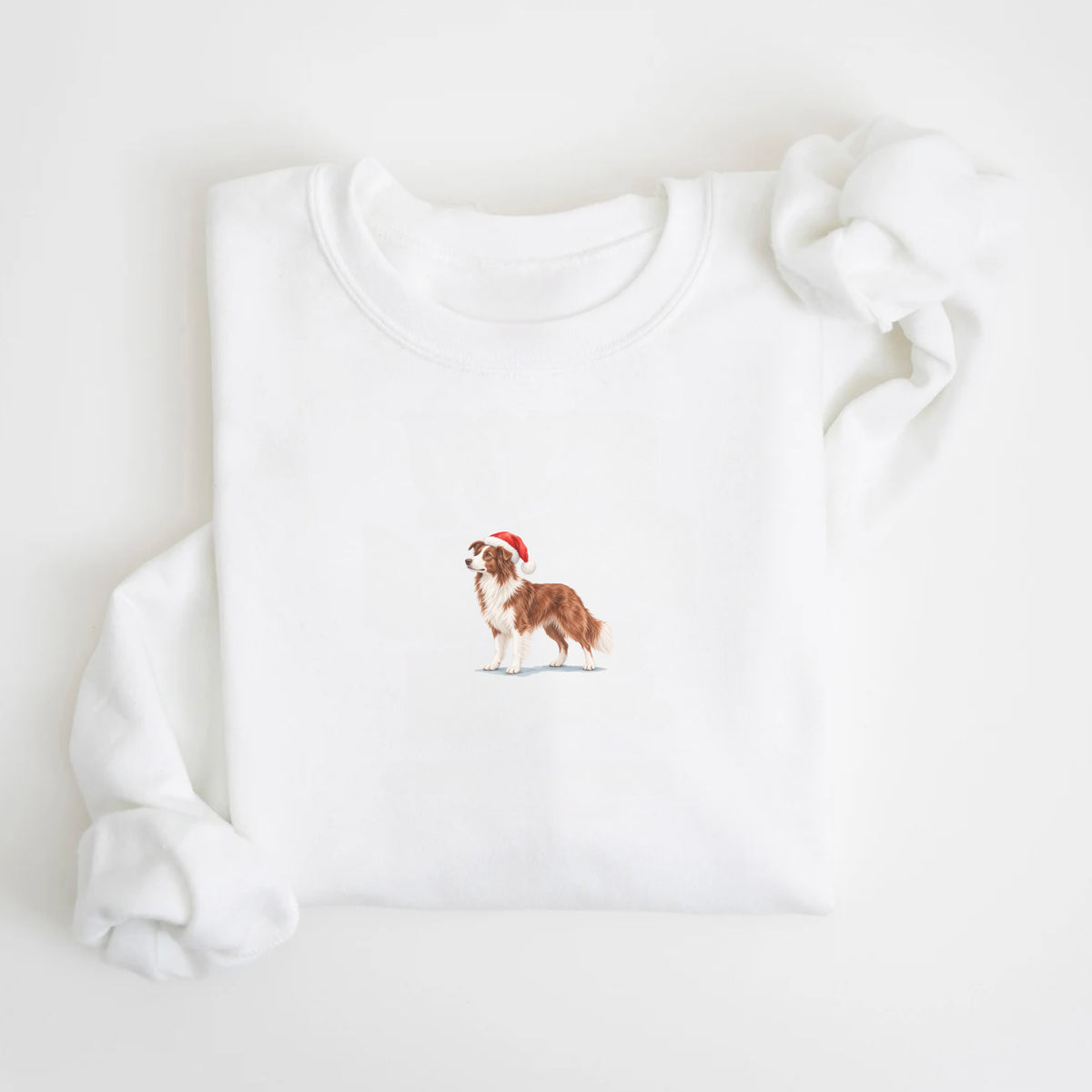Border collie red and white  Christmas Sweatshirt