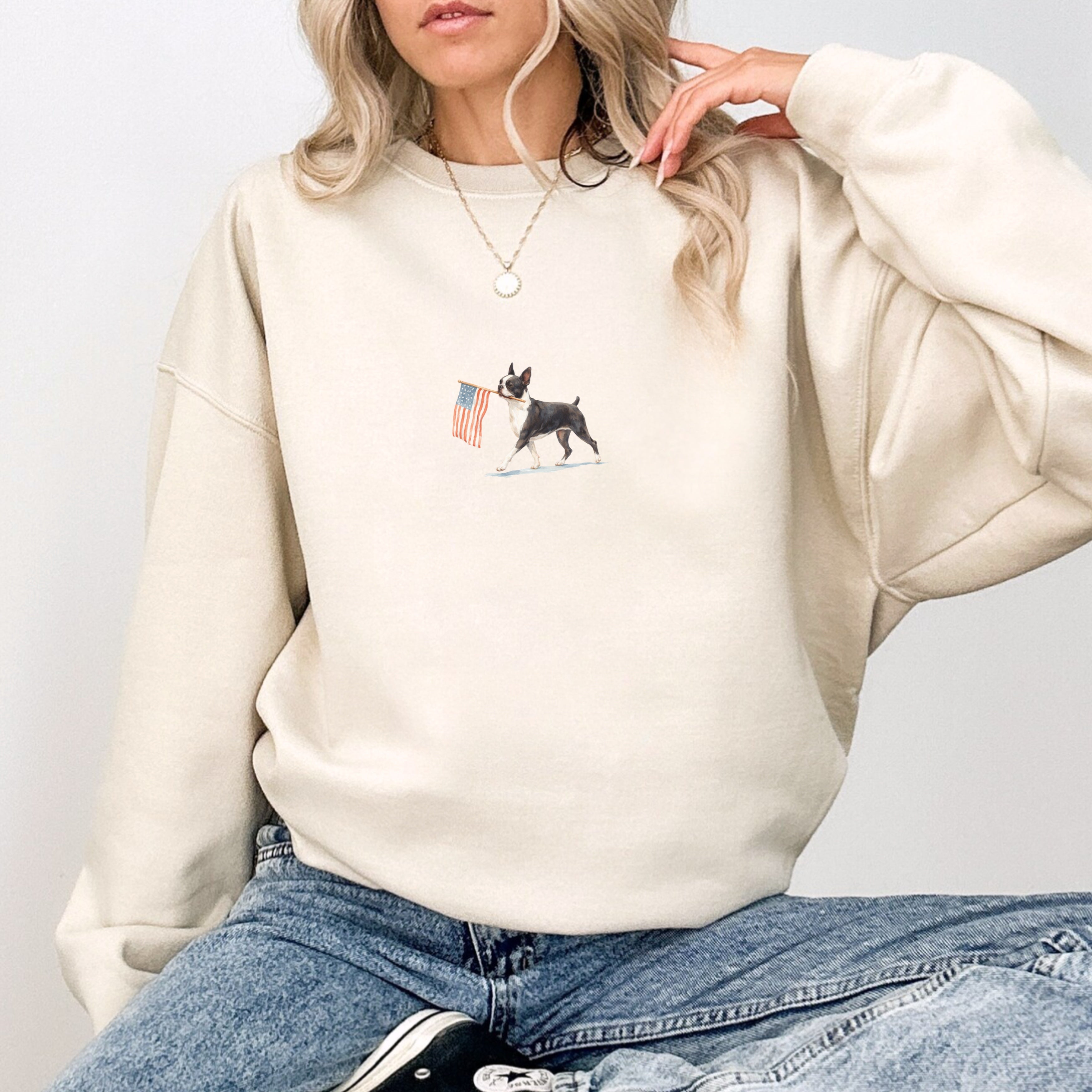Boston Terrier US Flag Sweatshirt