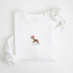 Boston terrier brindle and white  Christmas Sweatshirt