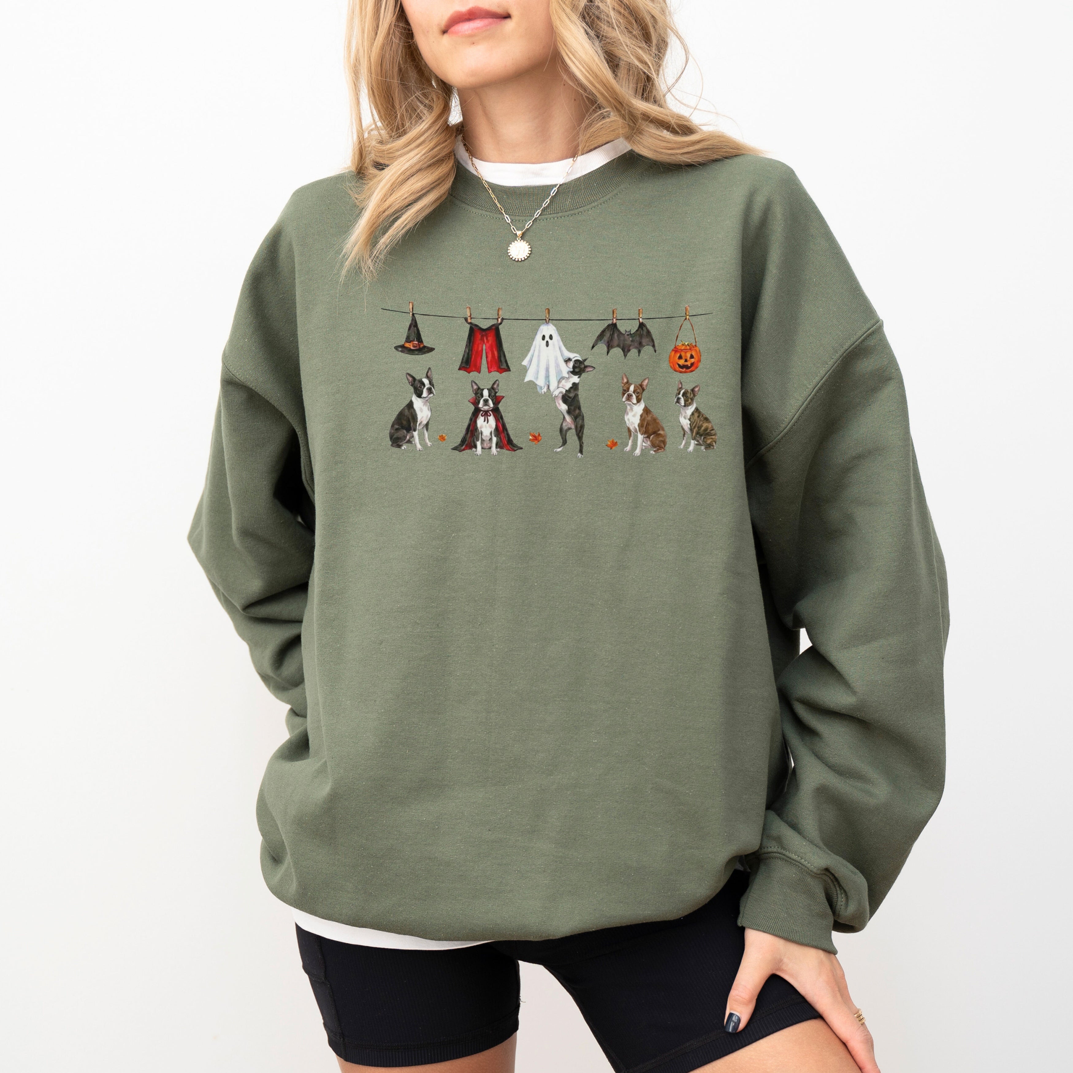 Boston terrier Halloween Sweatshirt