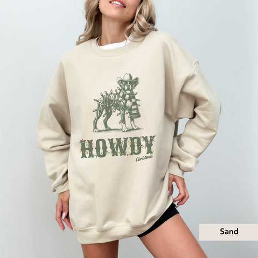 Boxer Howdy Christmas Sweatshirt